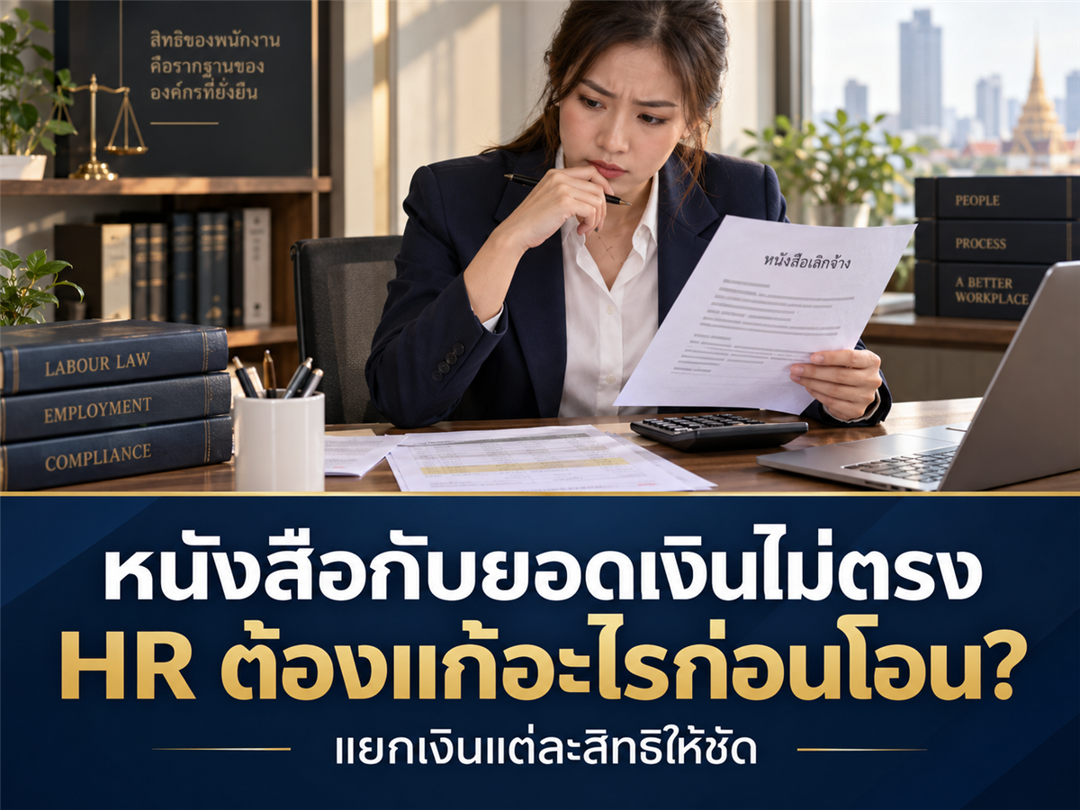หนังสือเลิกจ้างกับยอดเงินงวดสุดท้ายไม่ตรงกัน HR ต้องแก้อะไรก่อนโอนเงิน?